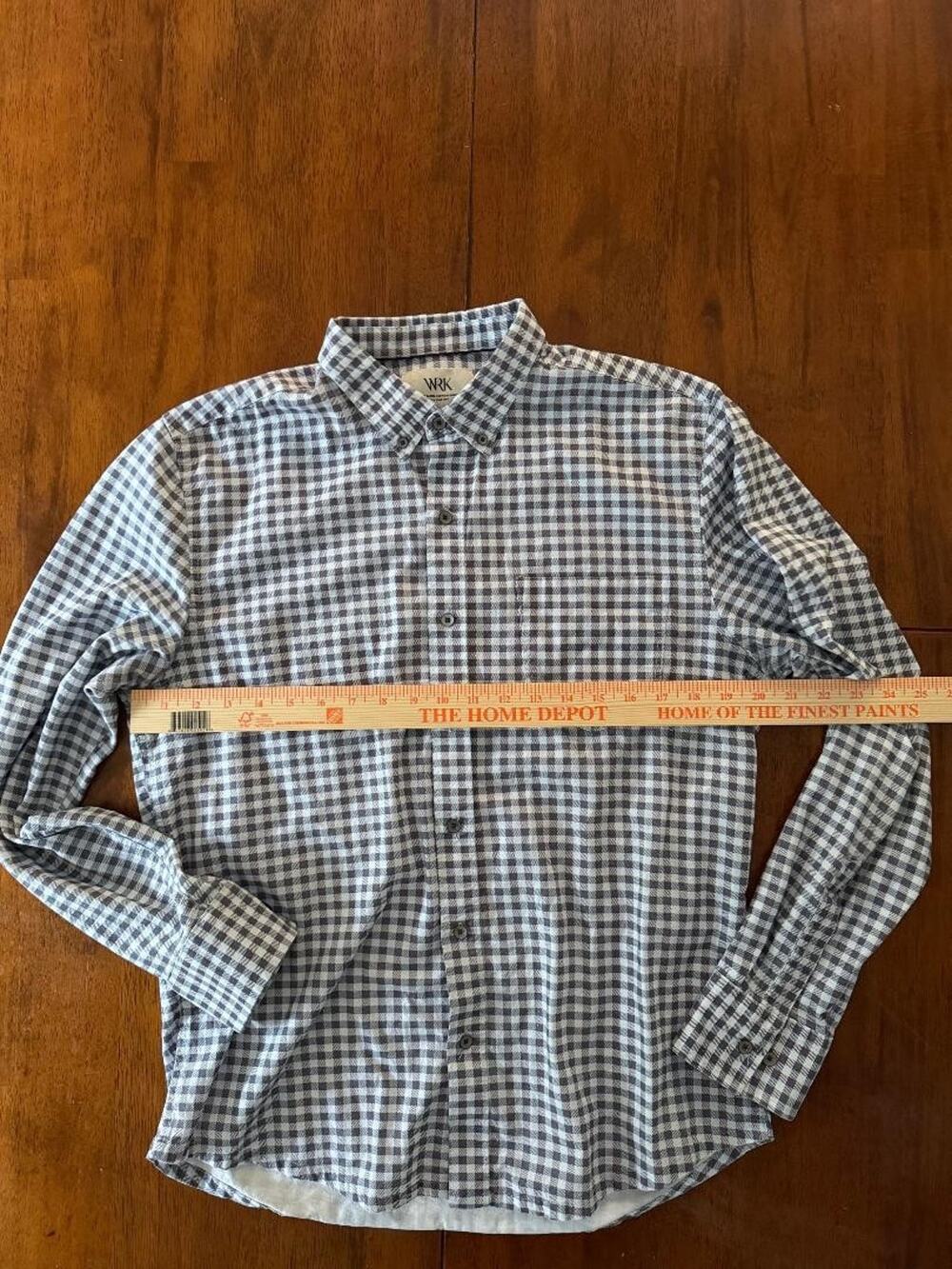 Mens WRK Work, Rest, Karma Reworked Long Sleeve Button Up Shirt, Size L